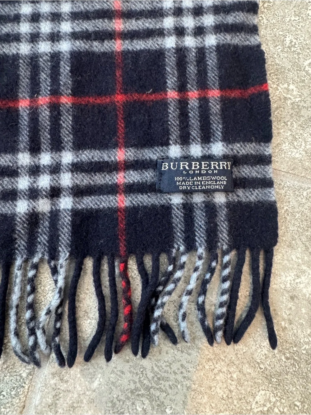 Burberry navy plaid Scarf authentic pre owned